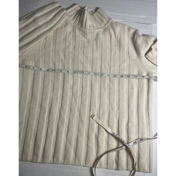 Banana Republic womens cream  Ribbed Mock Neck Sweater S 100% Merino Wool - Picture 8 of 10